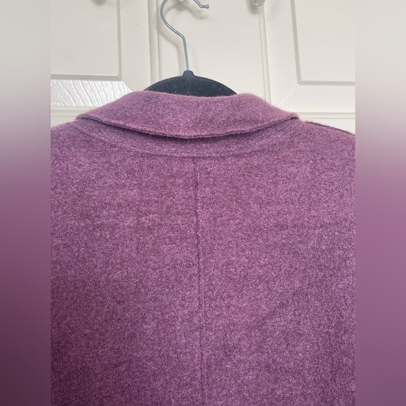 Eileen Fisher plum lightweight boiled wool notch collar jacket | L - Picture 10 of 14